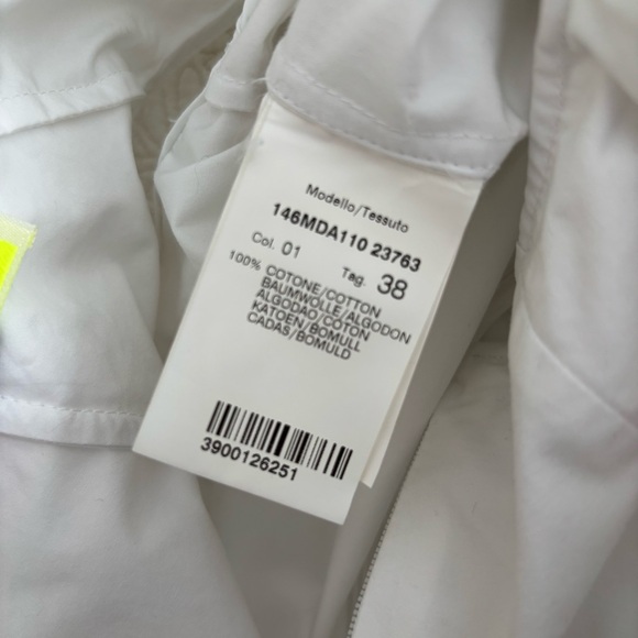 MSGM White Cotton Asymmetrical Ruffle Dress 38 - Picture 11 of 12